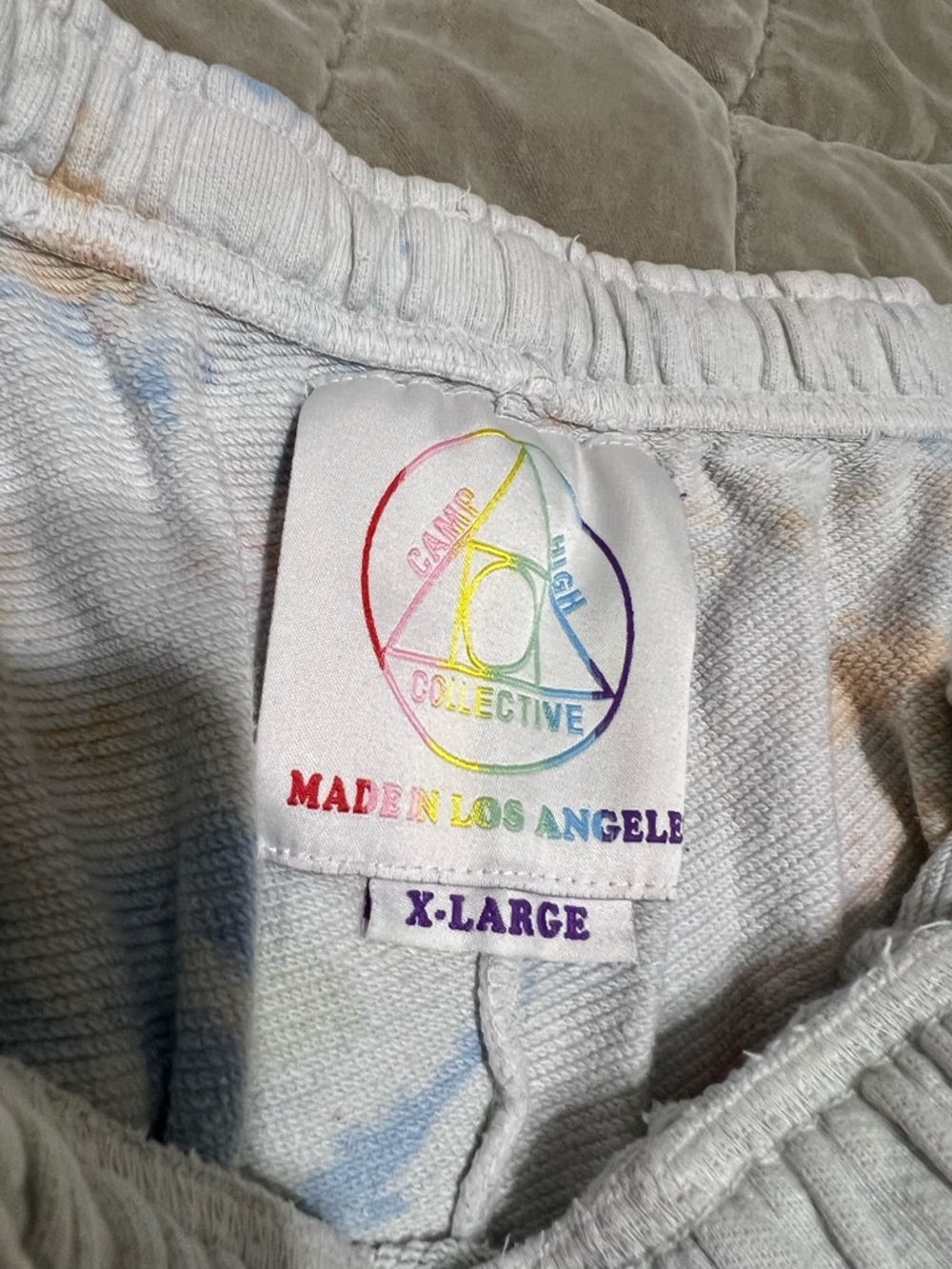 Camp High Collective Men's Marble-Print Drawstring Sweatshorts in Pastel - Picture 3 of 4